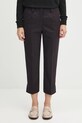Vlnené nohavice Kenzo Weave Cropped vlna tmavomodrá FF62PA0939ID