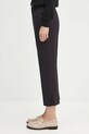 Vlnené nohavice Kenzo Weave Cropped FF62PA0939ID tmavomodrá AW25