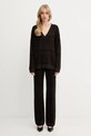 Missoni spodnie z wełną DS25WI0J.BK01CP brązowy AW25