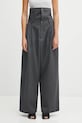 Vlněné kalhoty JW Anderson Fold Over šedá TR0414.PG1821