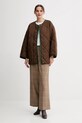 Marc O'Polo spodnie z wełną 508015010417 brązowy AW25