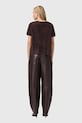 Odzież AllSaints spodnie skórzane JETT W026TD brązowy