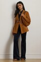 Lauren Ralph Lauren spodnie z bawełną tkanina granatowy 200P03436