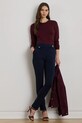 Lauren Ralph Lauren spodnie z elastanem granatowy 200980023