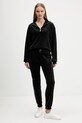 Juicy Couture spodnie dresowe welurowe JCBBJ225802 czarny AW25