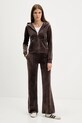 Juicy Couture spodnie dresowe welurowe JCSEBJ001G.193 brązowy AW25