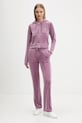 Juicy Couture pantaloni de trening din velur JCWBJ225307 violet AW25