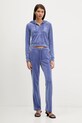 Juicy Couture spodnie dresowe welurowe JCWBJ225307 fioletowy AW25