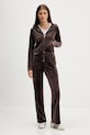 Juicy Couture spodnie dresowe welurowe JCWBJ225307 brązowy AW25