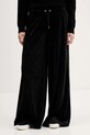 Juicy Couture spodnie dresowe welurowe aplikacja czarny JCWBJ225309