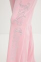 Juicy Couture spodnie dresowe welurowe różowy JCWBJ225311