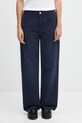 Carhartt WIP spodnie bawełniane W' Pierce Pant Straight gładkie granatowy I034829.1C4O