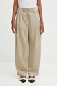 Maison Kitsuné trousers Double Pleated fabric beige PW01106WT3019