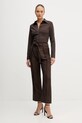 Sisley spodnie 4ETSLF082 brązowy AW25