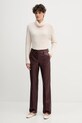 Sandro Ferrone spodnie S15YBFDENISE bordowy AW25