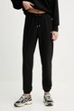 Dkny spodnie dresowe LOGO TERRY aplikacja czarny DP5P3632