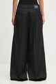 Odzież GANNI spodnie z dodatkiem wełny Calendered Wool Mid Waist W0799 czarny