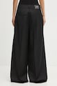 Odzież GANNI spodnie z dodatkiem wełny Calendered Wool Mid Waist W0799 czarny