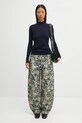 GANNI spodnie Tapestry Jacquard W0777 zielony