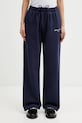 Sporty & Rich spodnie dresowe bawełniane Syracuse gładkie granatowy PA05566328BL106