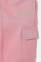 Dziewczynka Guess spodnie dresowe bawełniane dziecięce K5YQ16.KA6R4.9BYA różowy