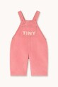 Tinycottons ogrodniczki niemowlęce TINY POCKET DUNGAREE BABY bawełna różowy AW25.564