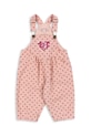 Konges Sløjd spodnie bawełniane dziecięce NOLA SEQUIN OVERALLS GOTS Planet friendly różowy KS103947.9BYA