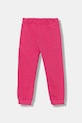 United Colors of Benetton pantaloni de trening din bumbac pentru copii 3J70GF01N.P.Season.9BYA roz AW25