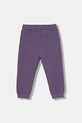 United Colors of Benetton spodnie dresowe bawełniane dziecięce 3J70GF01N.P.Season.9BYA fioletowy AW25