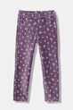 United Colors of Benetton legginsy dziecięce wzorzyste fioletowy 4NNFGE02N.P.seasonal