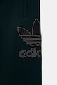 Otroška bombažna trenirka adidas Originals zelena JV8579