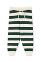 Konges Sløjd spodnie dresowe bawełniane dziecięce MANIS KNIT PANTS wzorzyste zielony KS103897.9BYA