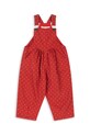 Otroške bombažne hlače Konges Sløjd NOLA OVERALLS GOTS KS103945.9BYA rdeča AW25