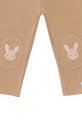 Donsje spodnie dresowe bawełniane niemowlęce Joek Trousers Fluffy Bunnies brązowy 3040703