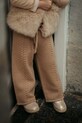 Donsje spodnie wełniane dziecięce Sulien Merino Wool Trousers dzianina brązowy 4103700