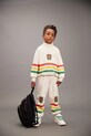 Mini Rodini spodnie dresowe bawełniane dziecięce Bear nadruk beżowy 25730138