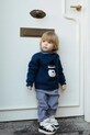 Donsje spodnie bawełniane niemowlęce Teijs Trousers wzorzyste szary 3042600