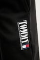 Βαμβακερό παντελόνι Tommy Jeans μαύρο DM0DM22145