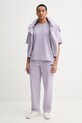 American Vintage spodnie dresowe bawełniane fioletowy MPLI05B