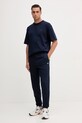 Lacoste pantaloni de trening din bumbac XH9833 bleumarin AW25
