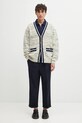 Kalhoty s příměsí vlny Drôle de Monsieur Le Pantalon Plis Cropped I.BP192.WV008 námořnická modř