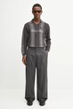 Kenzo spodnie wełniane Weave Straight Tailored FF65PA3689ID szary