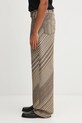 Kenzo spodnie z dodatkiem wełny Diagonal Stripe Turn Up Wide Fit FF65PA3839IO beżowy AW25