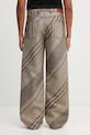 Abbigliamento Kenzo pantaloni con lana Diagonal Stripe Turn Up Wide Fit FF65PA3839IO beige