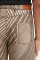 Kenzo spodnie z dodatkiem wełny Diagonal Stripe Turn Up Wide Fit beżowy FF65PA3839IO