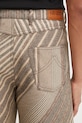 Kenzo pantaloni con lana Diagonal Stripe Turn Up Wide Fit beige FF65PA3839IO
