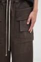 Rick Owens DRKSHDW pantaloni in cotone Creatch Wide Cargo Drawstring marrone DU02E7394.TW