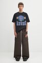 Rick Owens DRKSHDW pantaloni in cotone Creatch Wide Cargo Drawstring DU02E7394.TW marrone