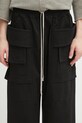 Rick Owens DRKSHDW spodnie bawełniane Creatch Wide Cargo Drawstring czarny DU02E7394.TW