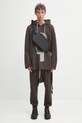 Rick Owens DRKSHDW spodnie dresowe bawełniane Prisoner Drawstring brązowy DU02E7395.RIG